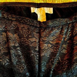 Black Dress Pants with Lace Overlay